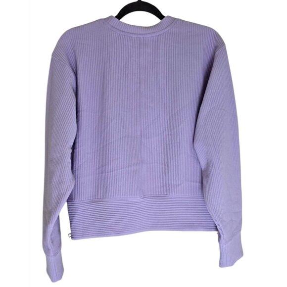DKNY Sport Lilac Ribbed Long Sleeve Top With Side Zipper Details Size S - Picture 4 of 10